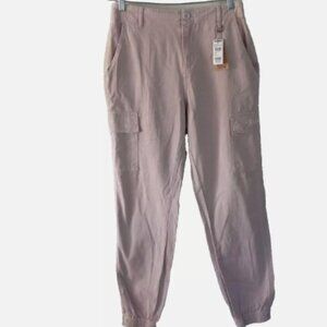 Women’s Cargo Jogger Sz Large Pants Beige/Khaki Casual Activewear Lounge
